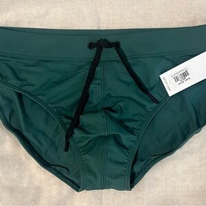 NWT | 2Xist Rio Green Swim Briefs with Black Drawstring size Medium